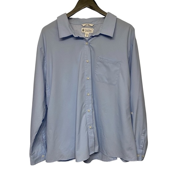 Coolibar Men's Sky Blue Casual Button Down Shirt UPF 50+ Sun protection - Picture 3 of 10